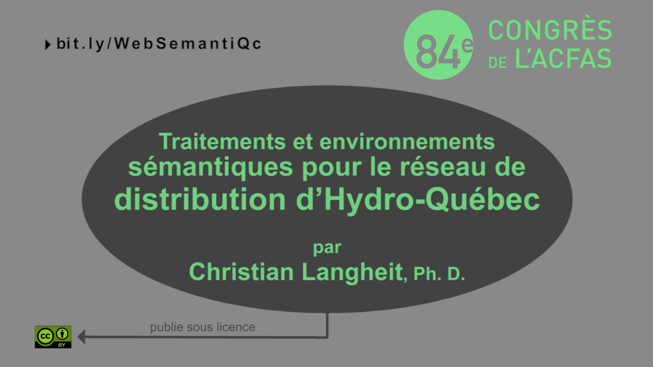 Traitements et environnements sémantiques pour le réseau de distribution d’Hydro-Québec